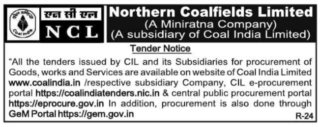 Tender Notice: Procurement Portal Updates Northern Coalfields Limited