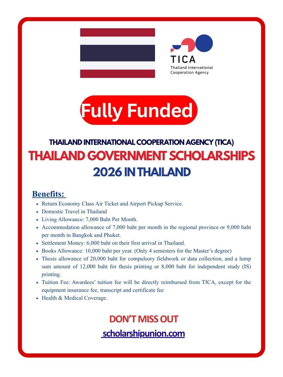 Thailand Government Scholarships 2026 in Thailand (Fully Funded)