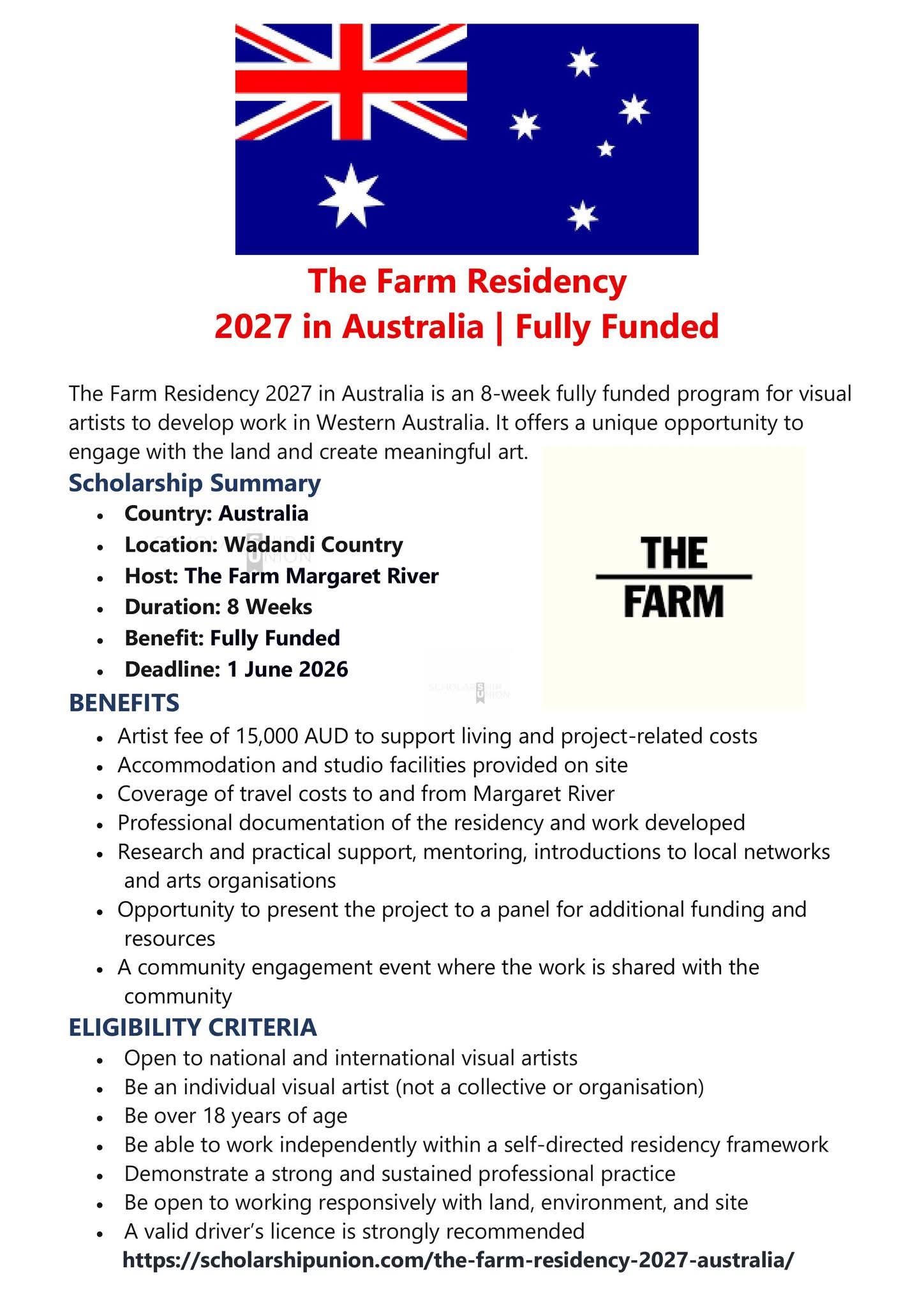 The Farm Residency 2027 in Australia