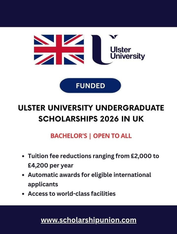 Ulster University Undergraduate scholarships 2026 in UK