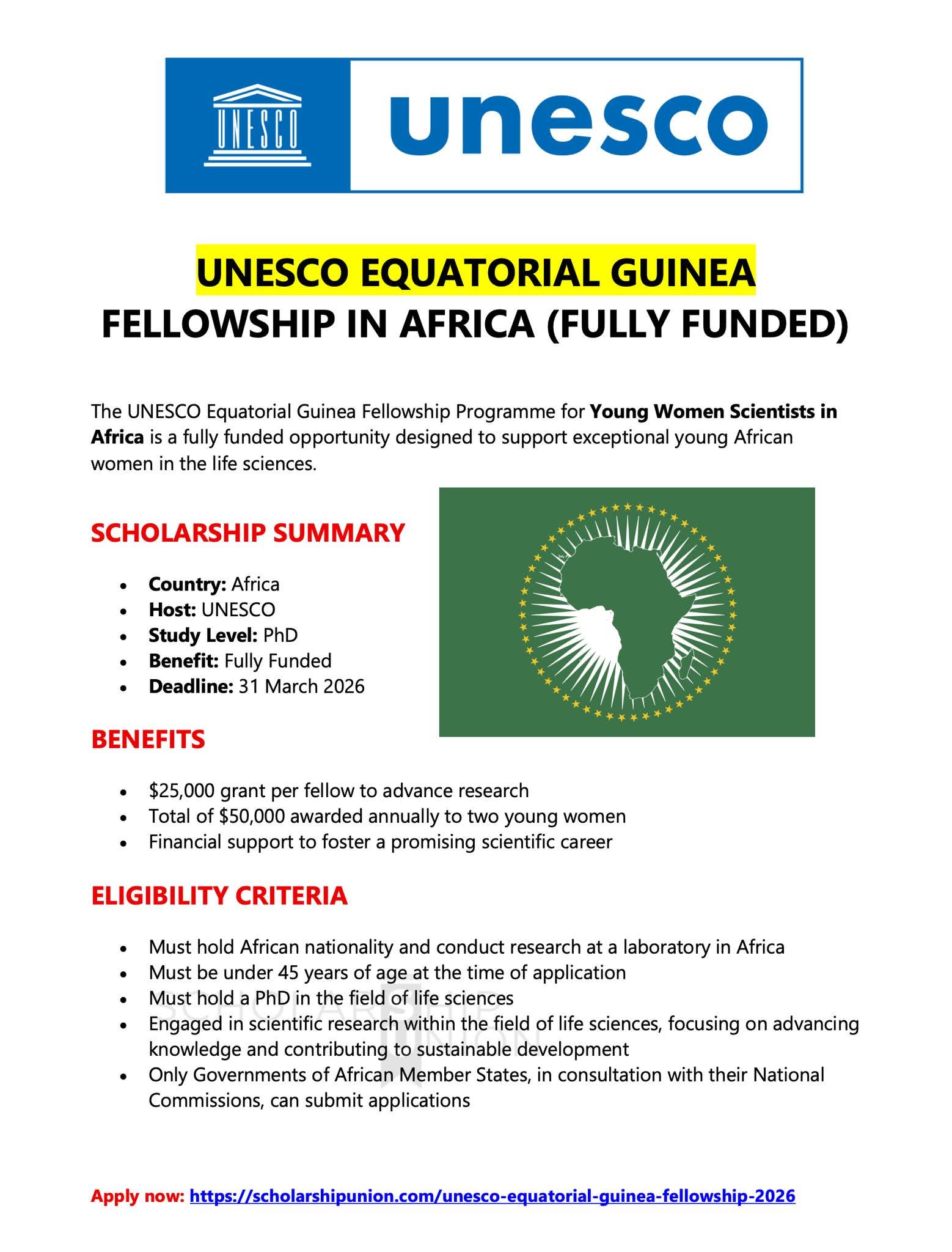 UNESCO-Equatorial Guinea Fellowship in Africa