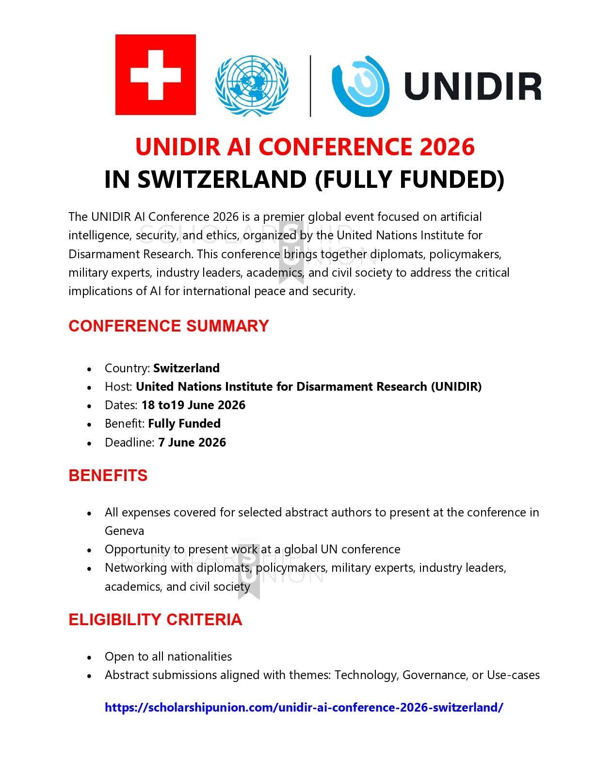 UNIDIR AI Conference 2026 in Switzerland