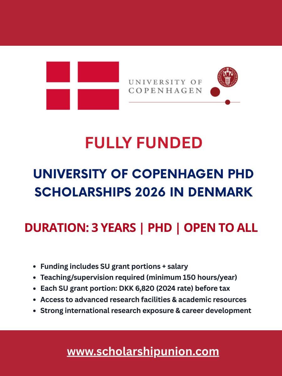 University of Copenhagen PhD Scholarships 2026 in Denmark