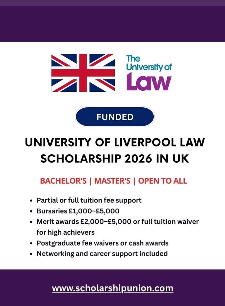University of Liverpool Law Scholarship 2026 in UK