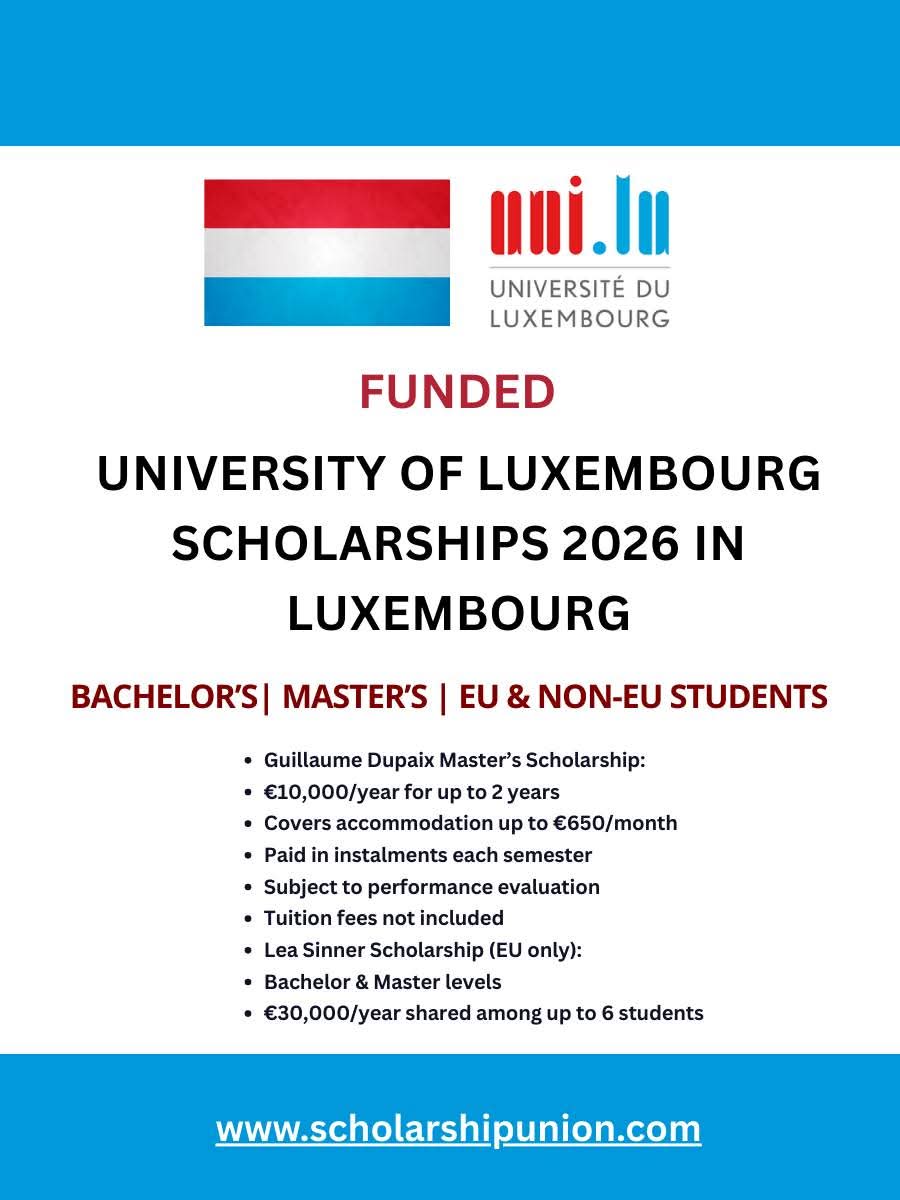 University of Luxembourg Scholarships 2026 In Luxembourg