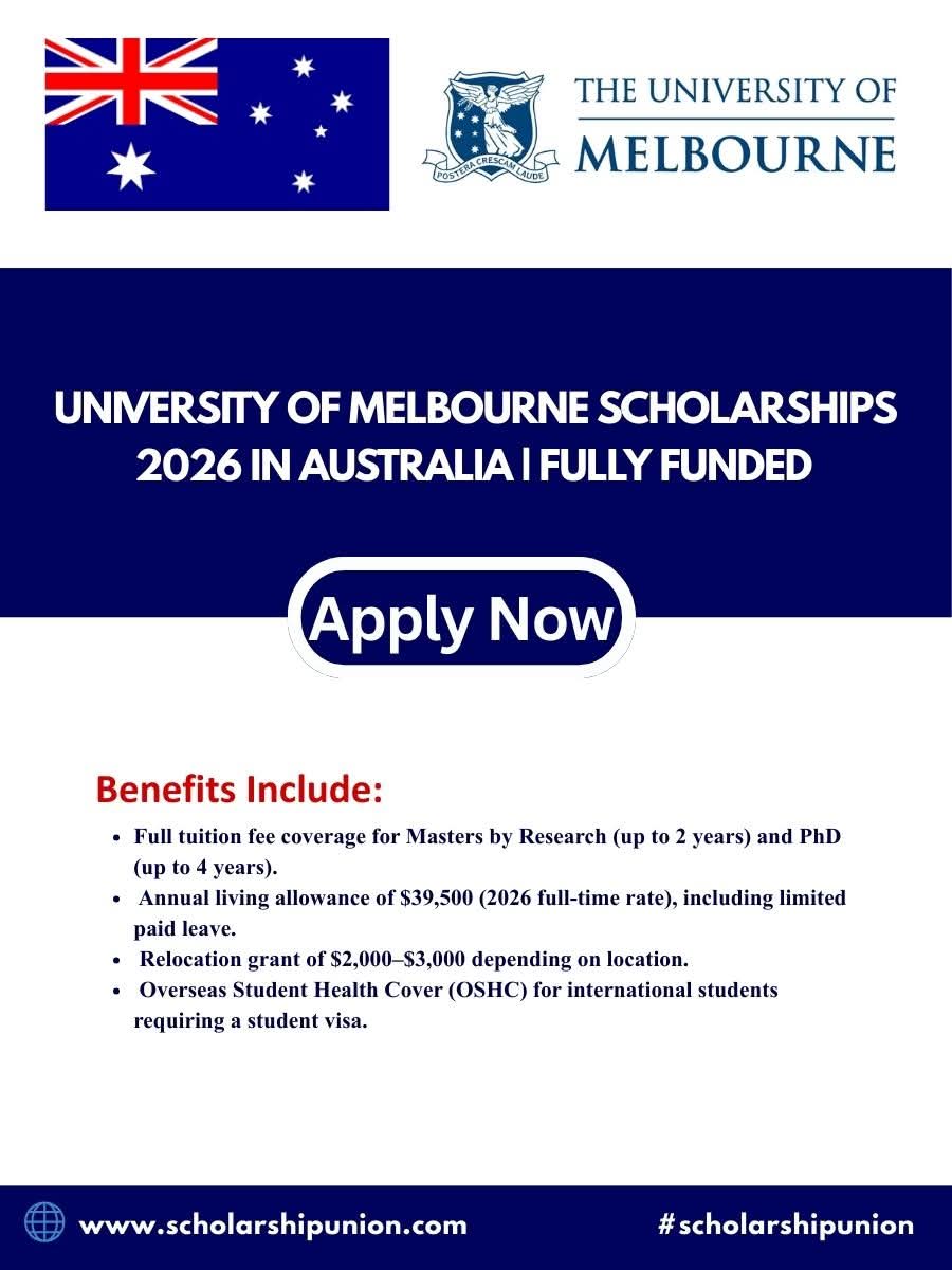 University of Melbourne Scholarships 2026 in Australia