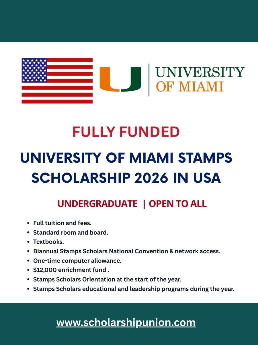 University of Miami Stamps Scholarship 2026 in USA