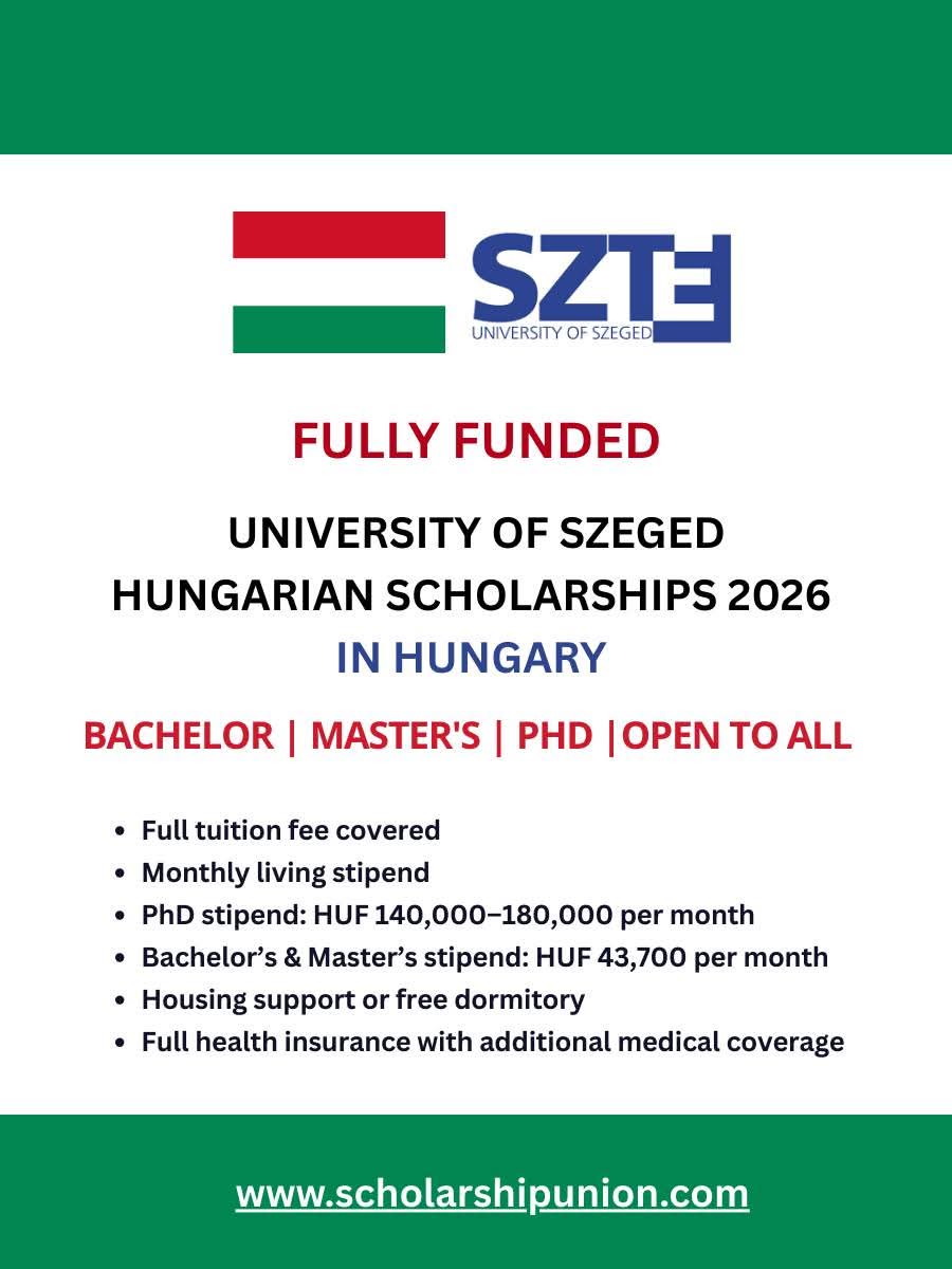 UNIVERSITY OF SZEGED HUNGARIAN SCHOLARSHIPS 2026 IN HUNGARY (FULLY FUNDED)