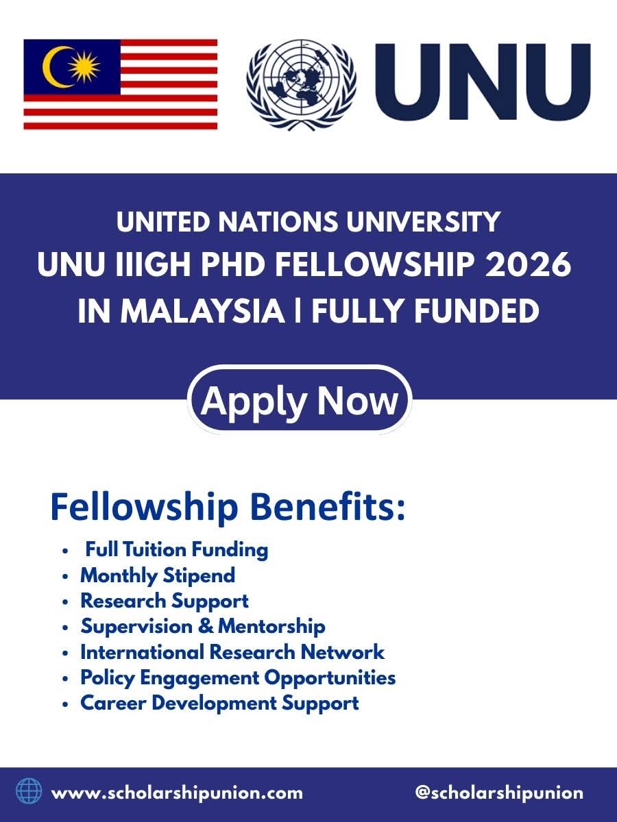 UNU-IIIGH PhD Fellowship 2026 in Malaysia