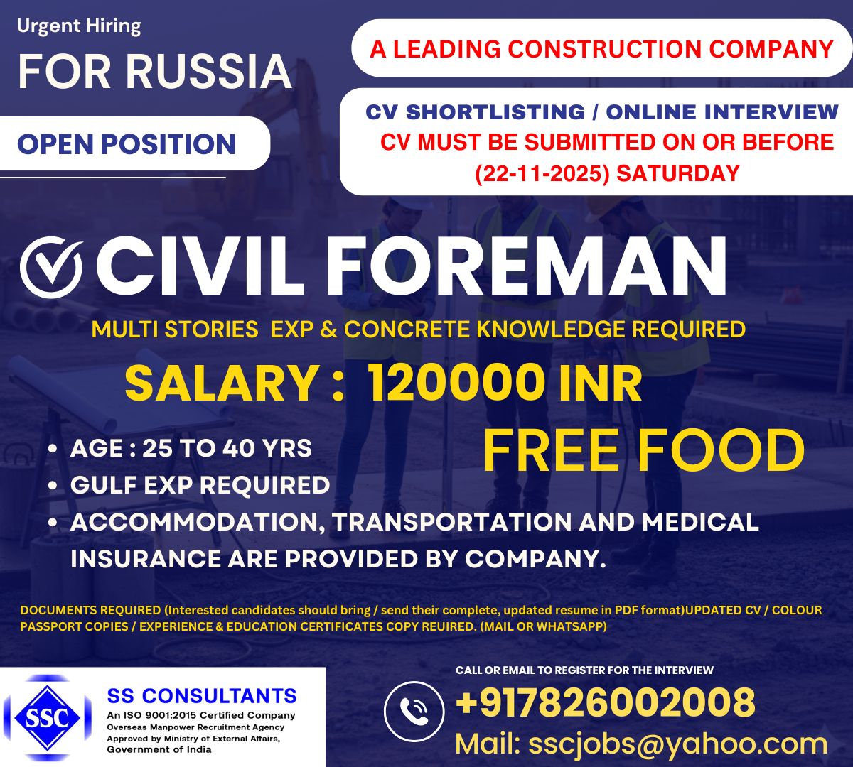 Urgent Hiring For Russia