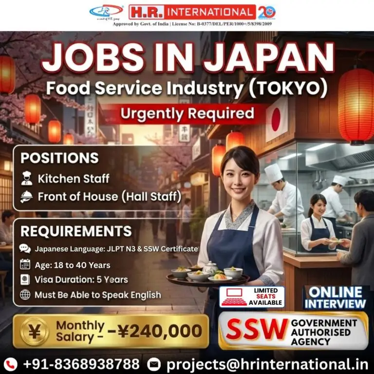URGENT HIRING: KITCHEN AND HALL STAFF – TOKYO, JAPAN