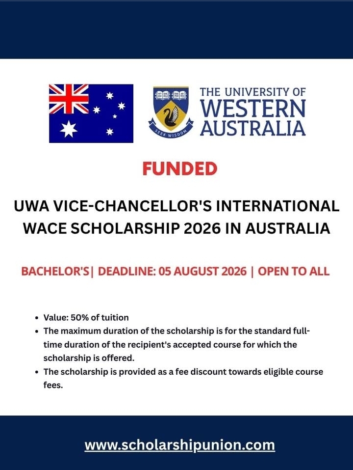 UWA Vice-Chancellor’s International WACE Scholarship 2026 in Australia