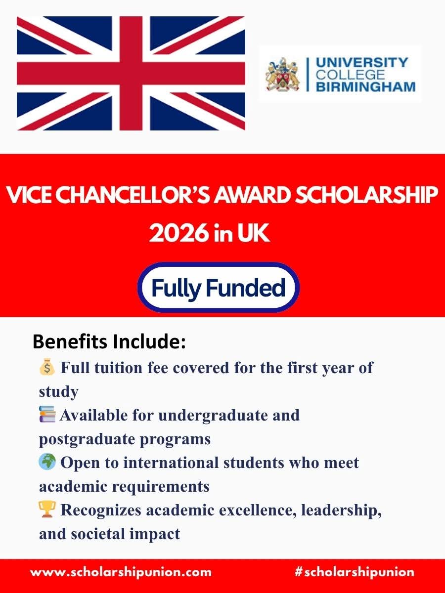Vice Chancellor’s Award Scholarship 2026 in UK