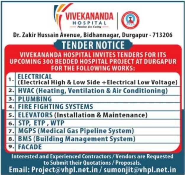 Vivekananda Hospital Durgapur Project Tender Notice