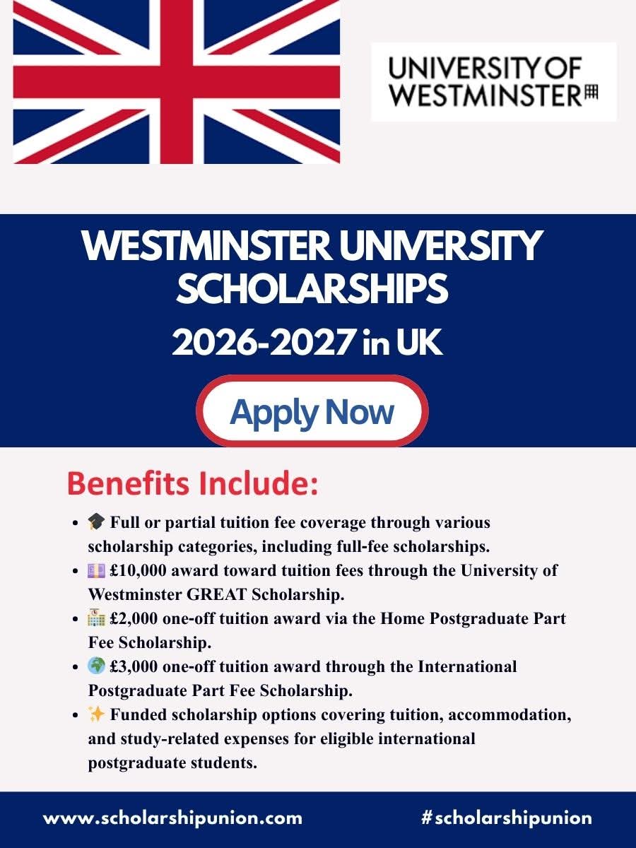 Westminster University Scholarships 2026–2027 in UK