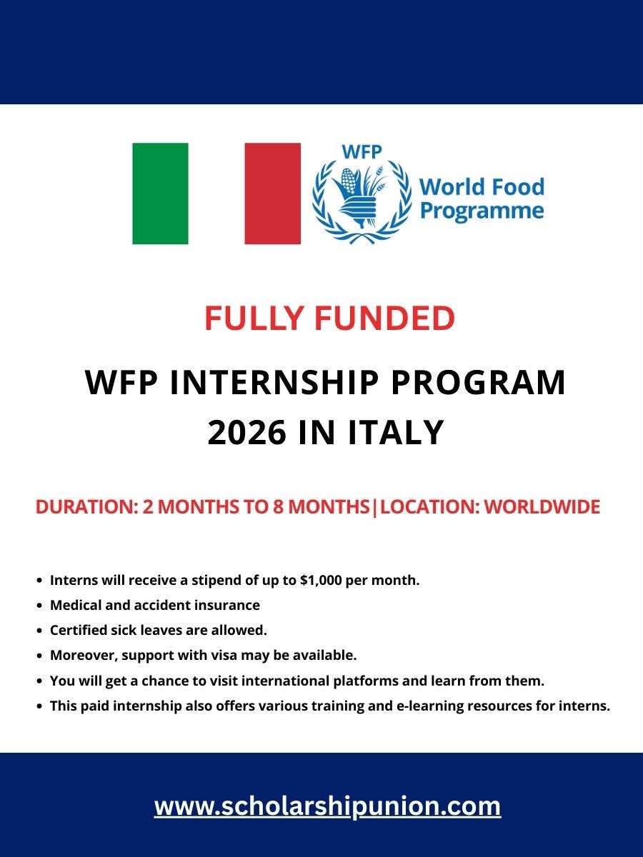 WFP Internship Program 2026 In Italy