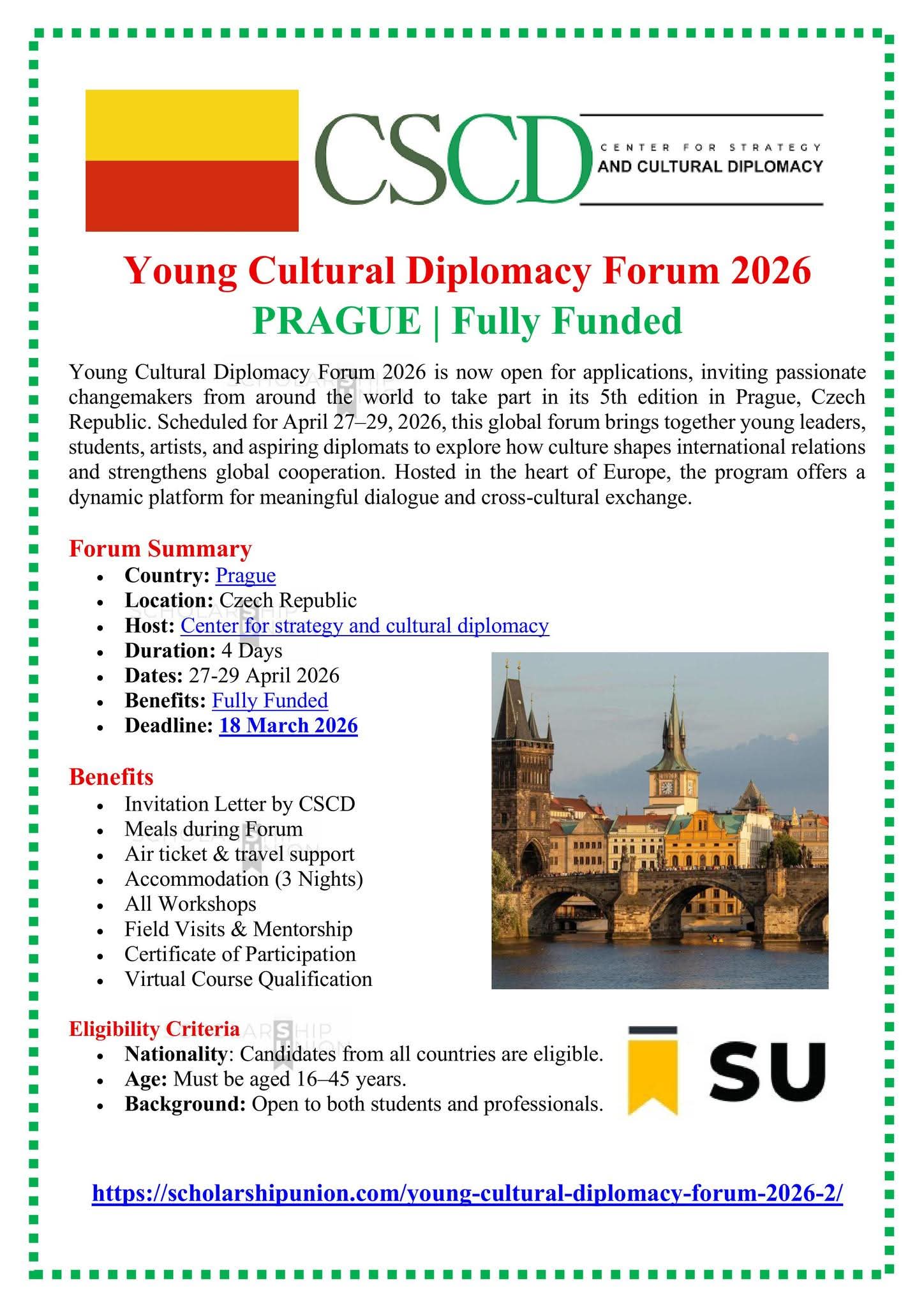 Young Cultural Diplomacy Forum (YCDF) 2026 In Prague