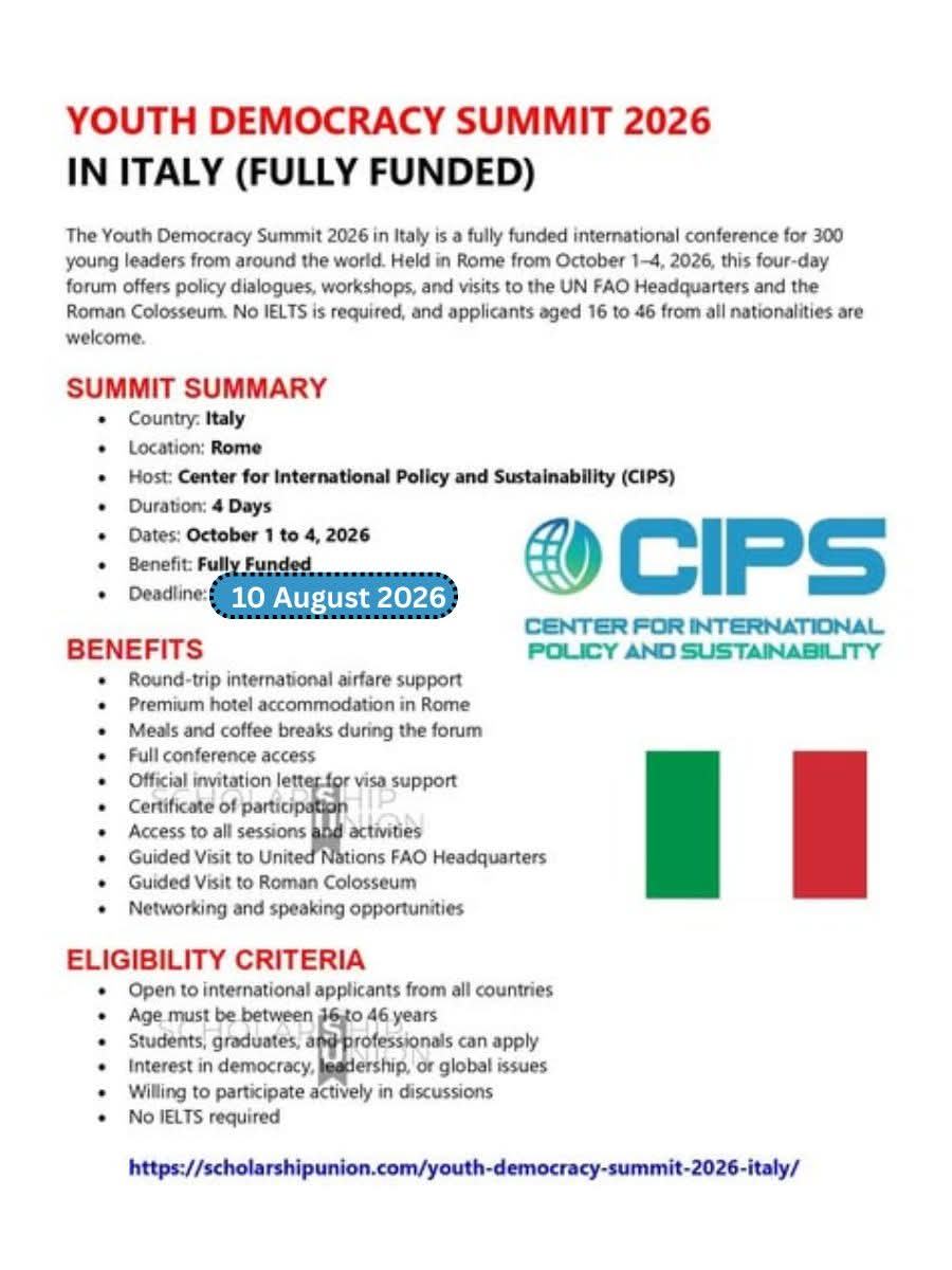 Youth Democracy Summit 2026 in Italy