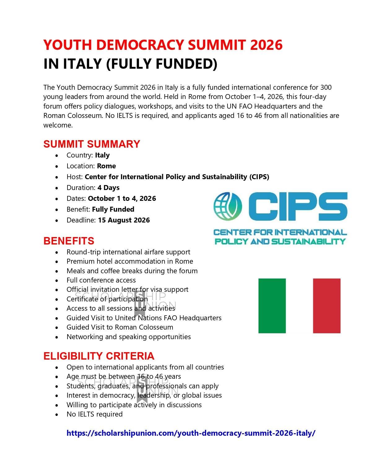 Youth Democracy Summit 2026 in Rome