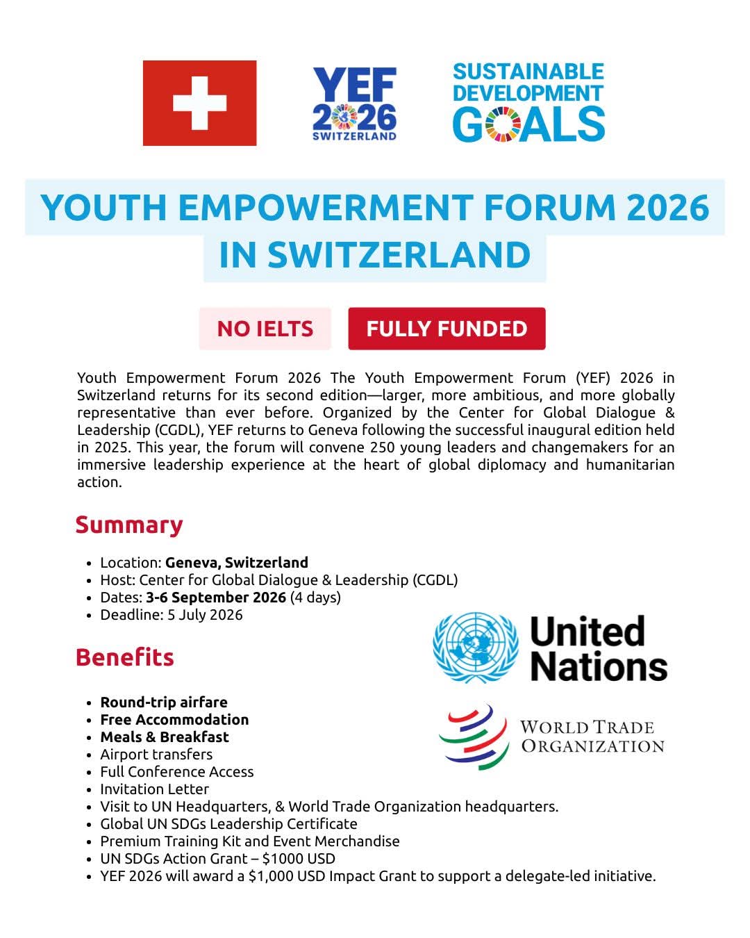 Youth Empowerment Forum 2026 in Switzerland