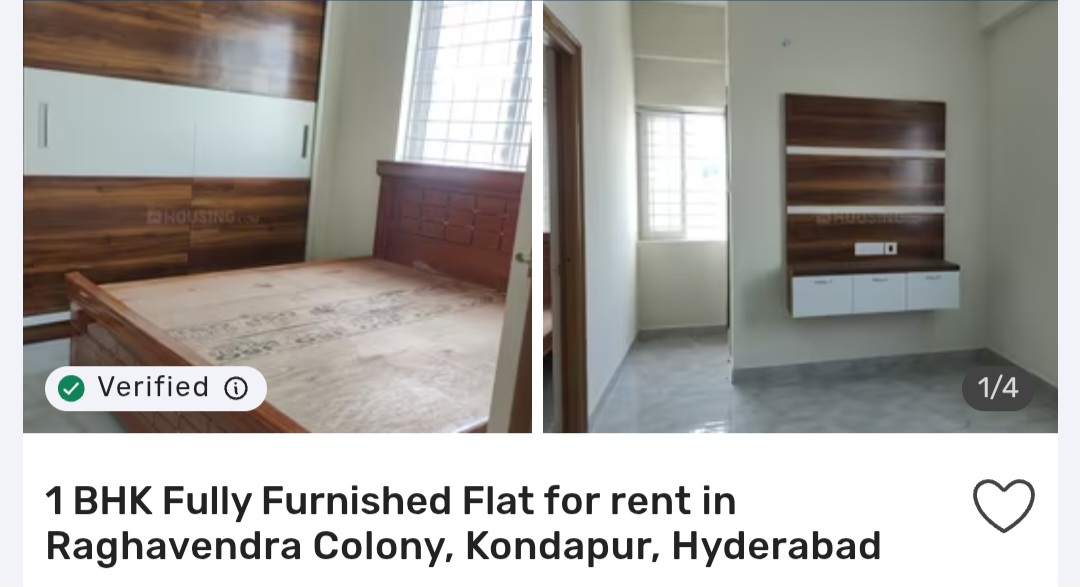 🏠 1 BHK Fully Furnished – Kondapur