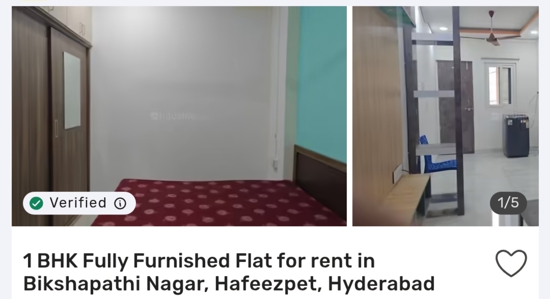 🏡 1 BHK in Hafeezpet (Bikshapathi Nagar)