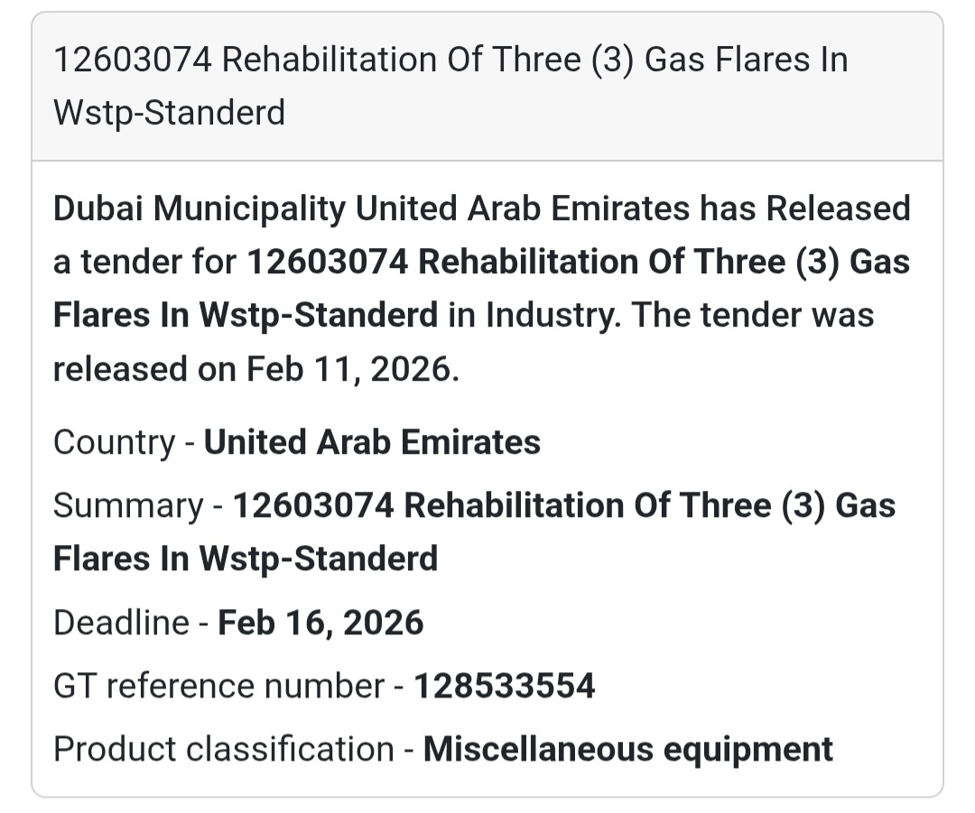 🔧 12603074 – Rehabilitation of Three (3) Gas Flares (WSTP-Standard)
