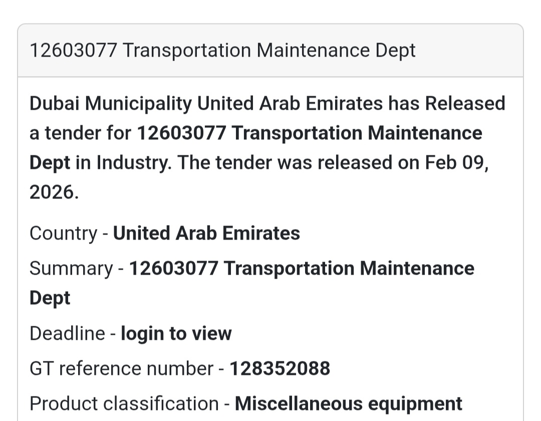 🚛 12603077 – Transportation Maintenance Dept