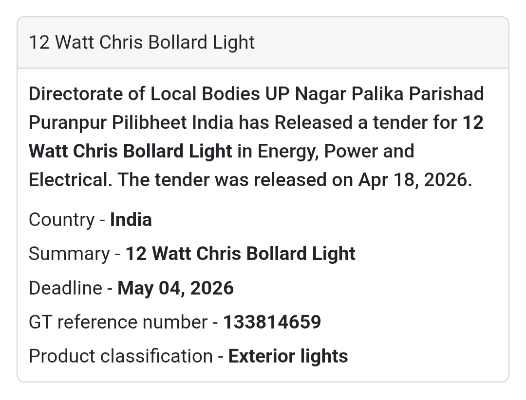 💡 12W Bollard Lights – Pilibhit