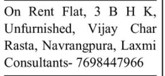🏠 3 BHK Unfurnished Flat for Rent | Vijay Char Rasta, Navrangpura