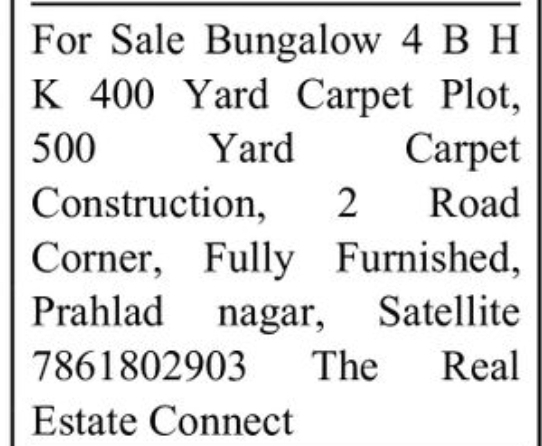 🏡 4 BHK Fully Furnished Bungalow for Sale | Prahladnagar, Satellite