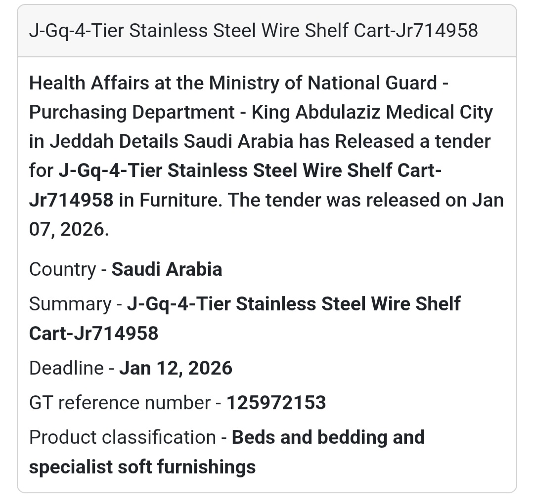 🛒 4-Tier Stainless Steel Wire Shelf Cart