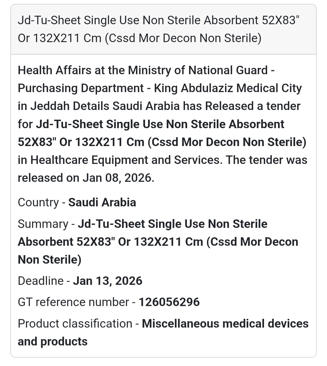 🩹 Absorbent Medical Sheets – Non-Sterile