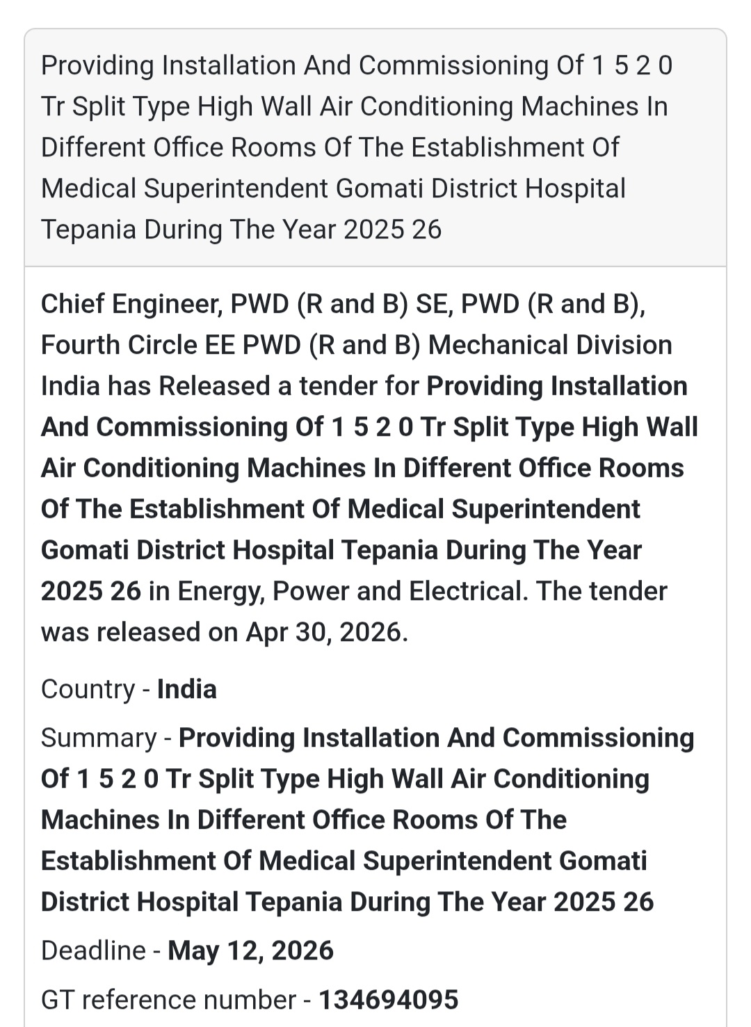 ❄️ AC Installation Work – Gomati Hospital