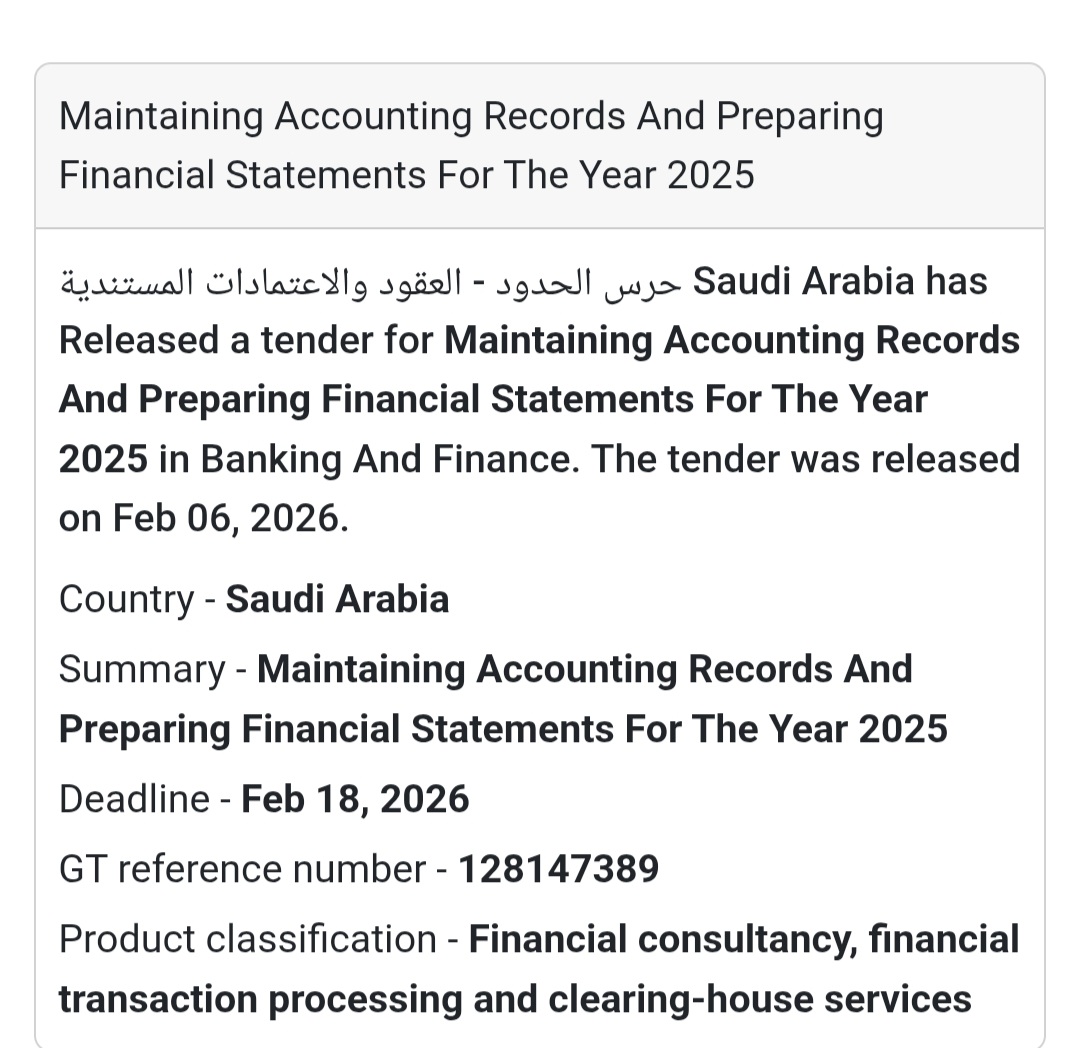 📊 Accounting & Financial Services Tender