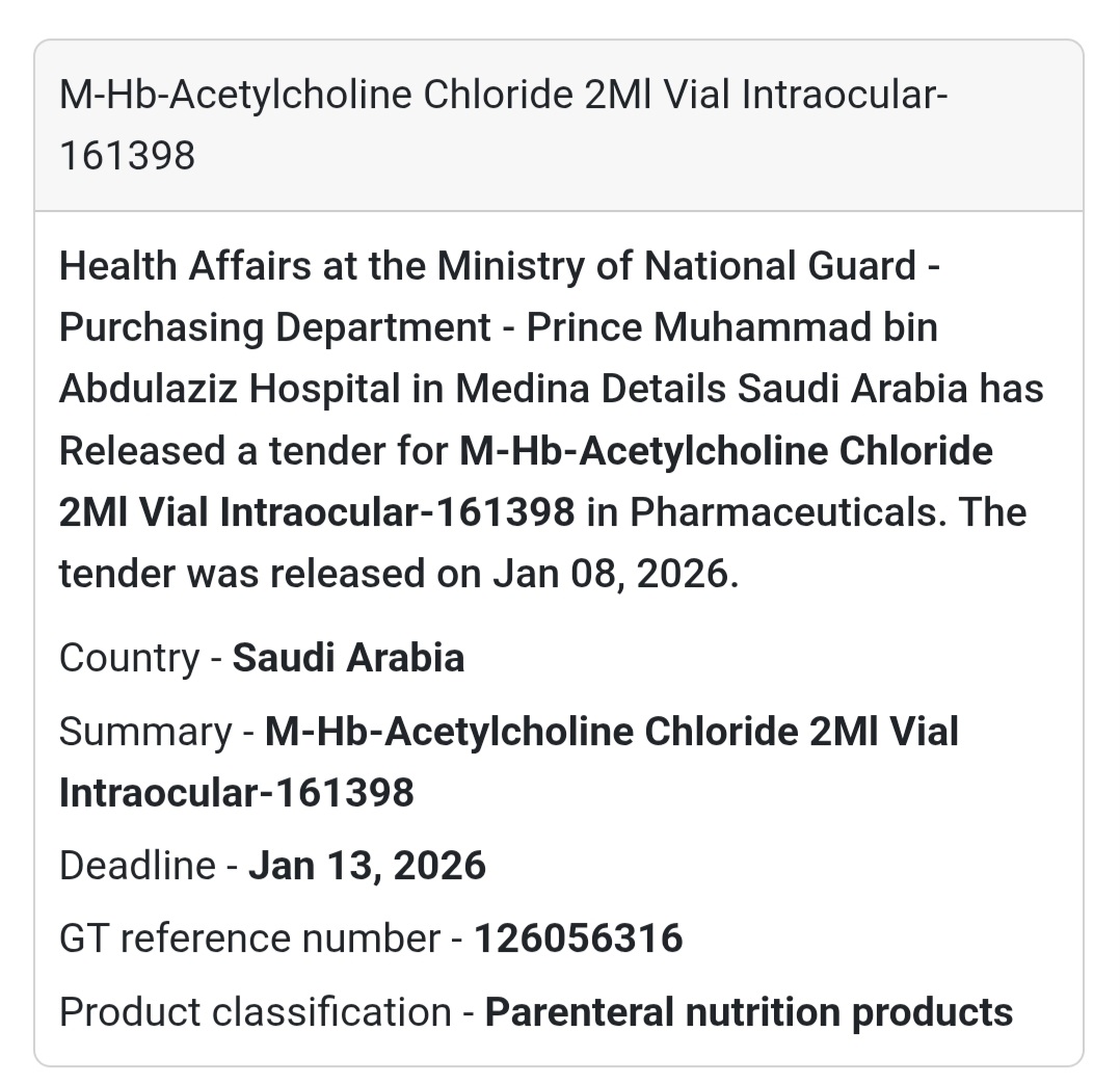 💉 Acetylcholine Chloride 2ml Intraocular Vial