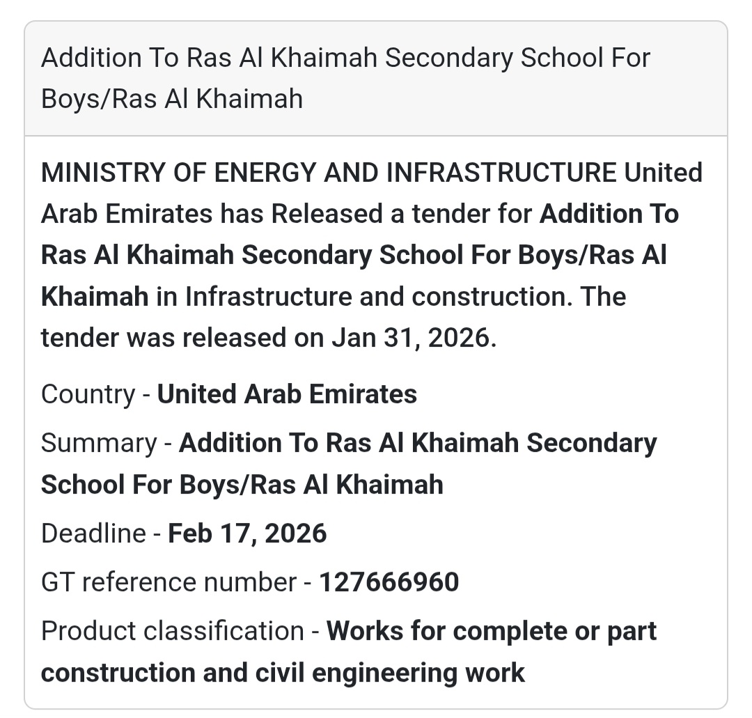 🏫 Addition to Ras Al Khaimah Secondary School (Boys)
