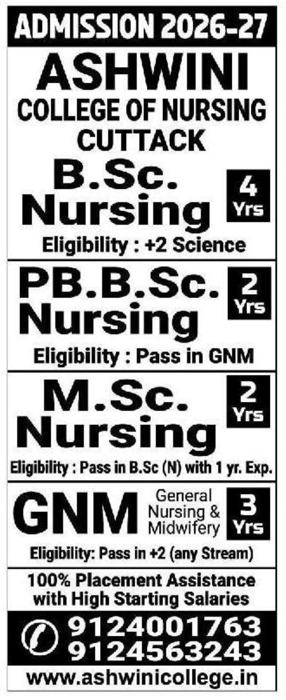 🎓 Admission 2026–27 – Ashwini College of Nursing