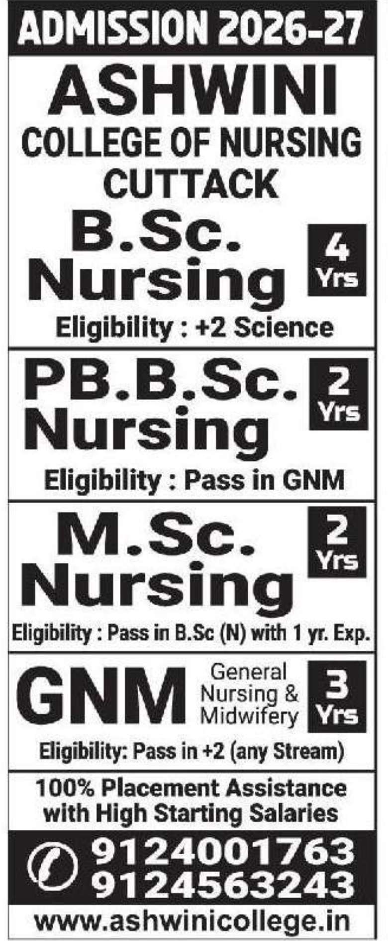 🎓 Admission Open 2026–27 | Ashwini College of Nursing
