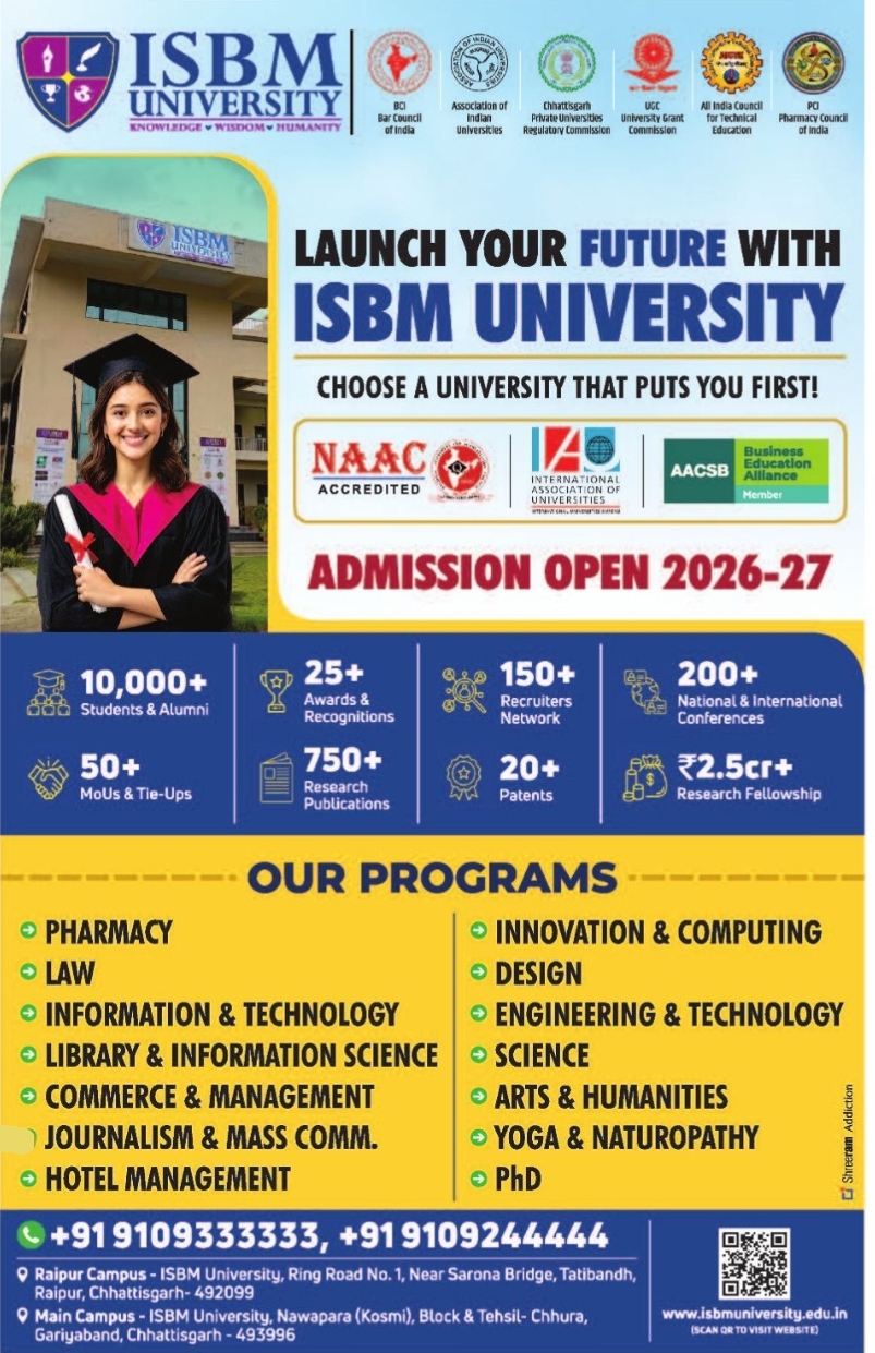 🎓 Admissions Open 2026–27 | ISBM University
