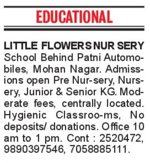 🎒 Admissions Open – Little Flowers Nursery School
