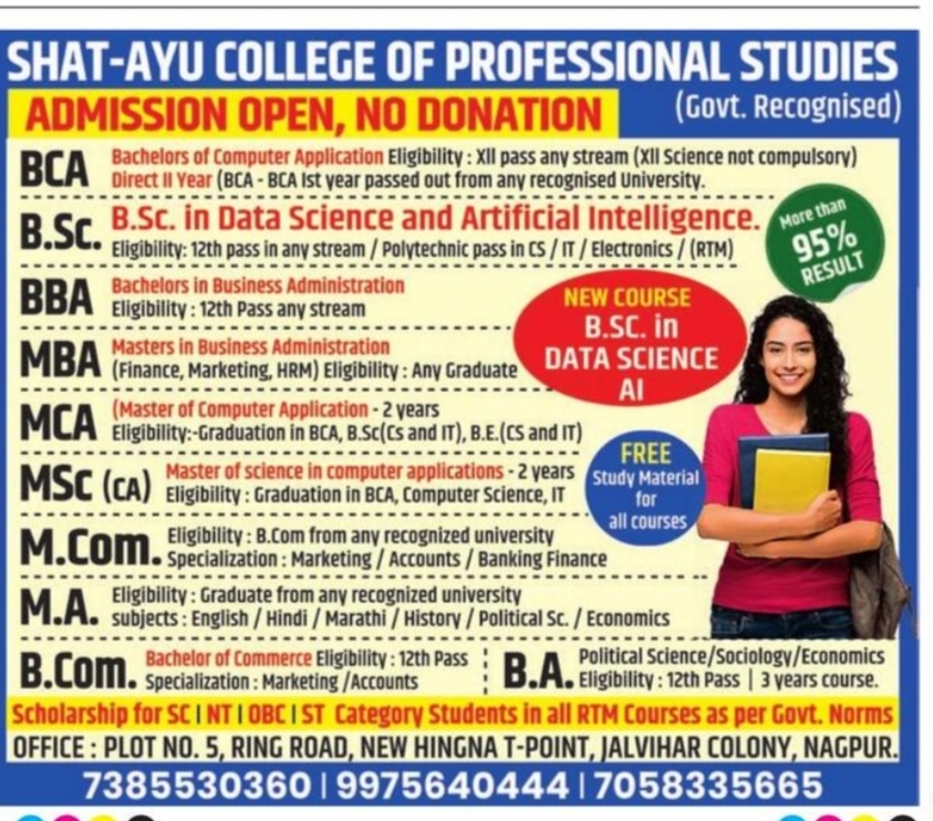 🎓 Admissions Open – SHAT-AYU College of Professional Studies