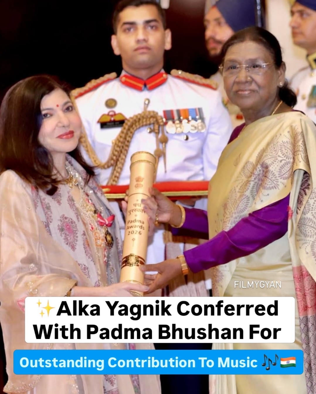 Alka Yagnikwas conferred with the Padma Bhushan