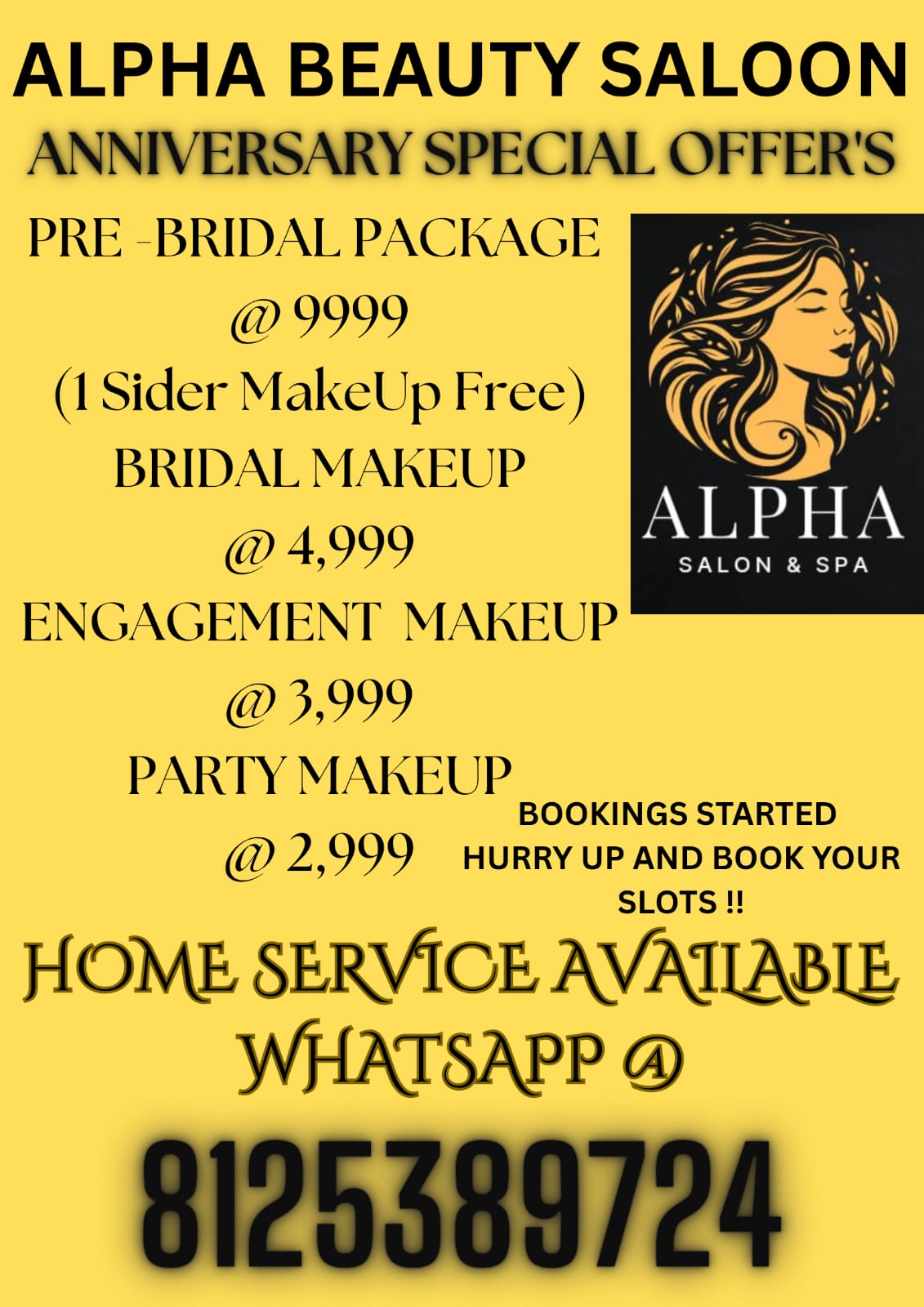 💛✨ ALPHA BEAUTY SALOON – ANNIVERSARY SPECIAL OFFERS! ✨💛