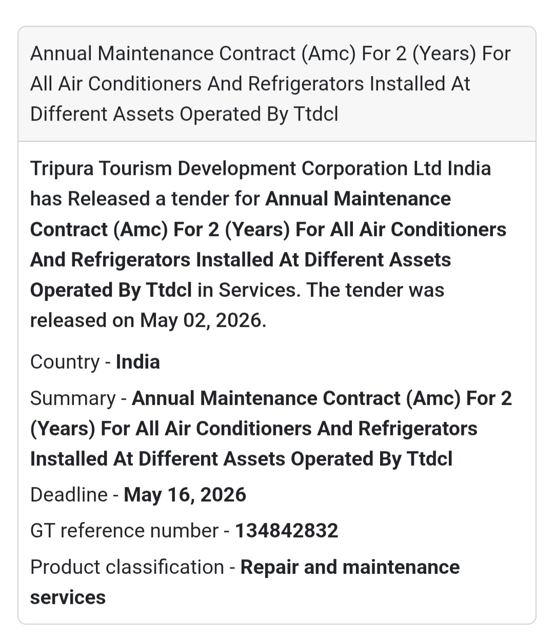 ❄️ AMC – AC & Refrigerator Maintenance