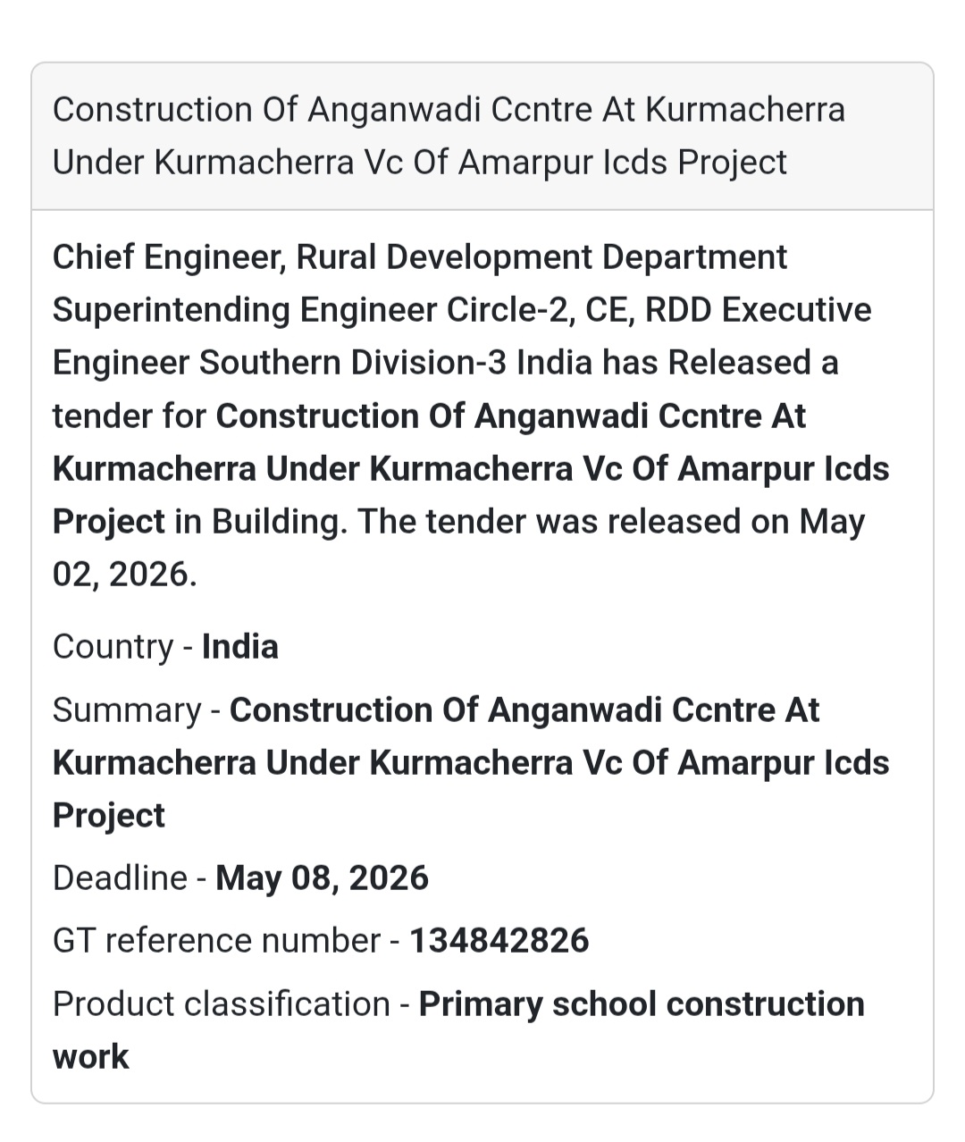 🏫 Anganwadi Centre Construction