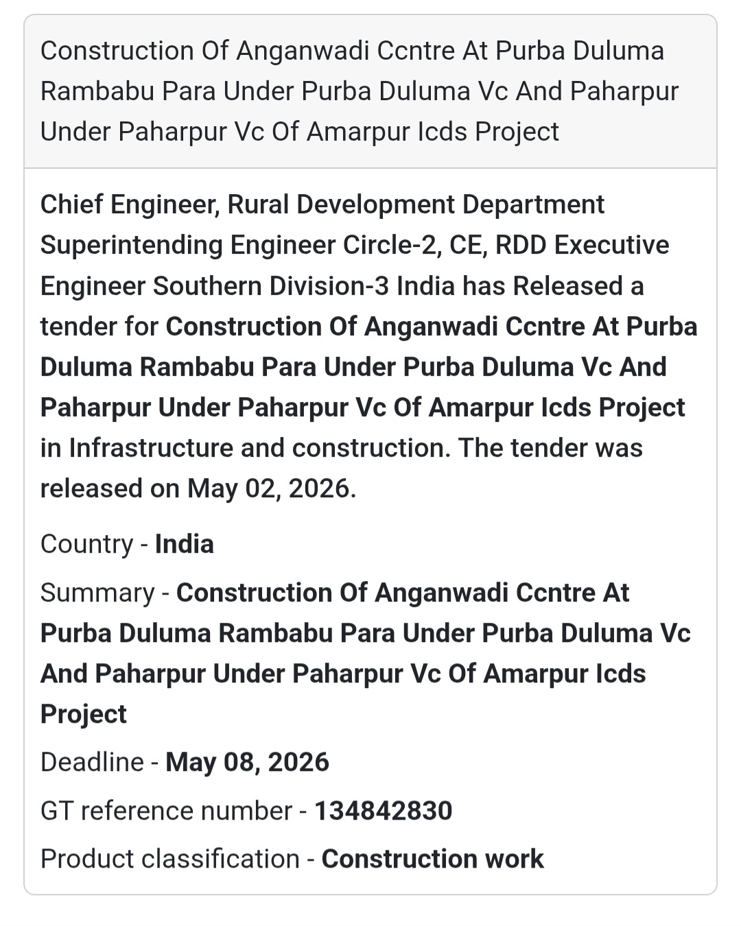 🏫 Anganwadi Centre Construction