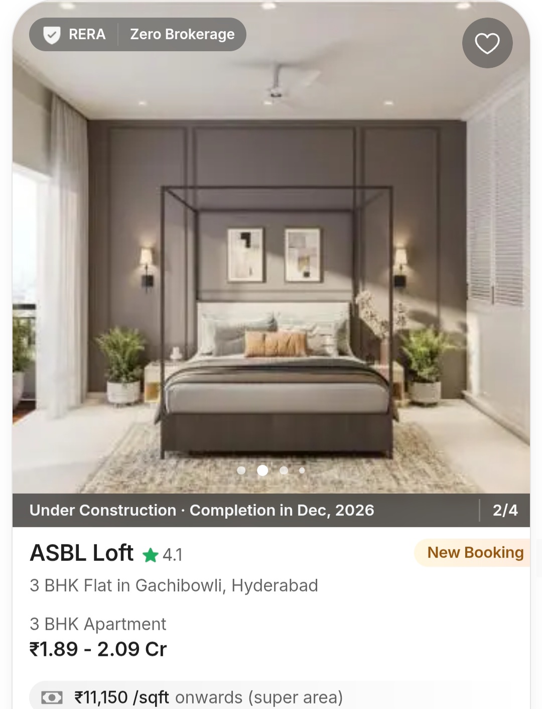 🏙️ ASBL Loft – Luxury 3 BHK in Gachibowli