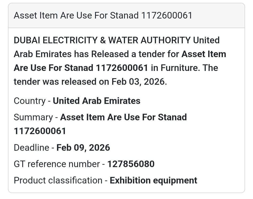 🖼️ Asset Items for Stand Exhibition Equipment | UAE