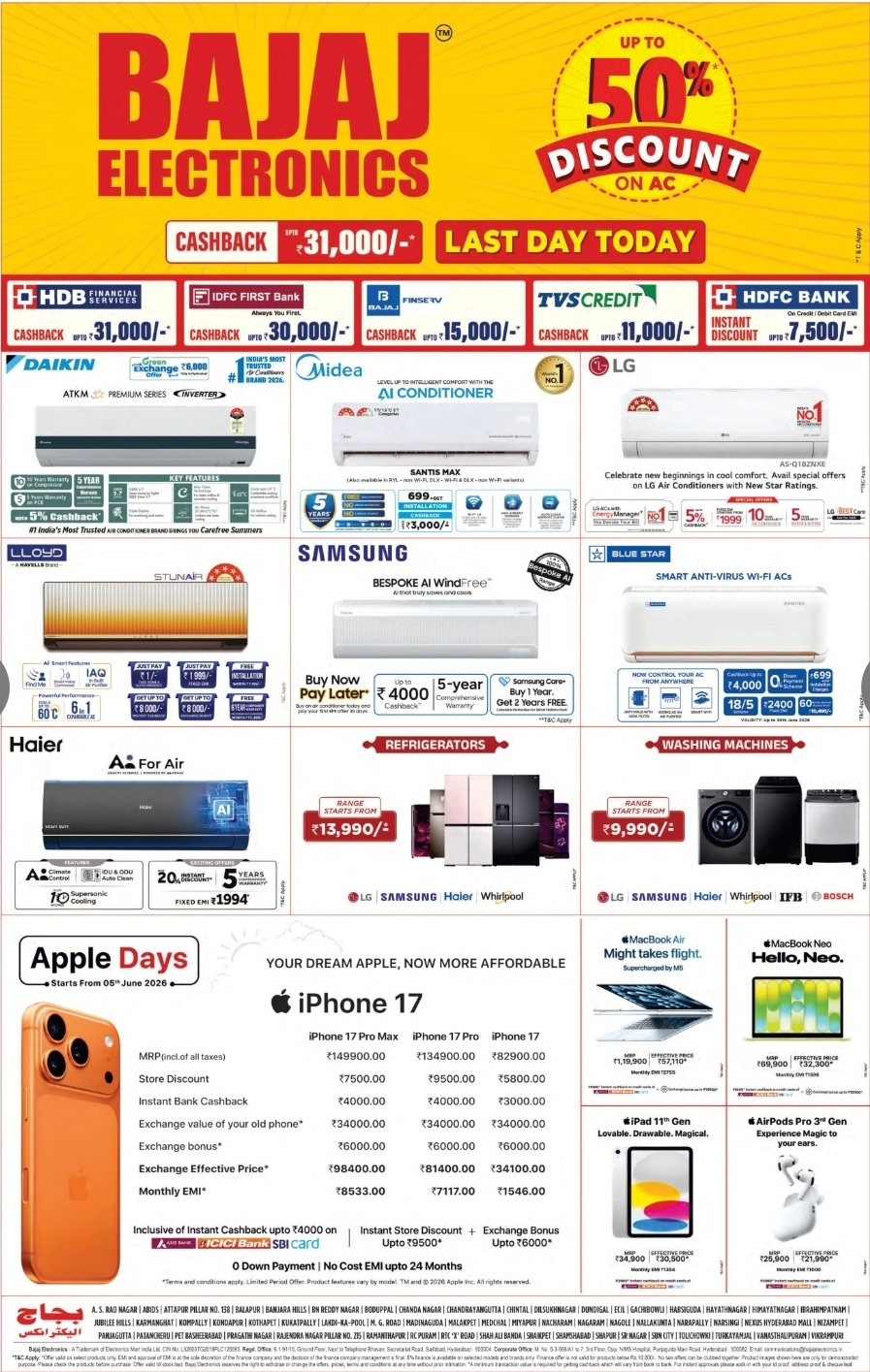🛍️ Bajaj Electronics Mega Sale – Up to 50% OFF
